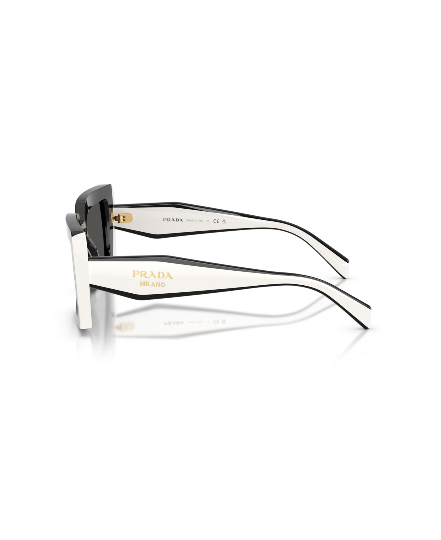 Женские солнцезащитные очки PRADA Rectangle Sunglasses, PR D01S, цвет: Чёрный — фото 5