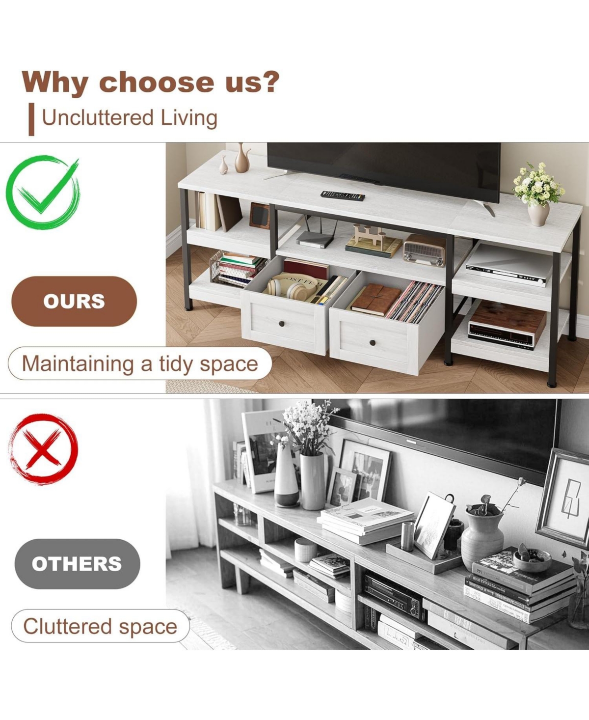 gaomon 79" Tv Cabinet with Drawers & Shelves