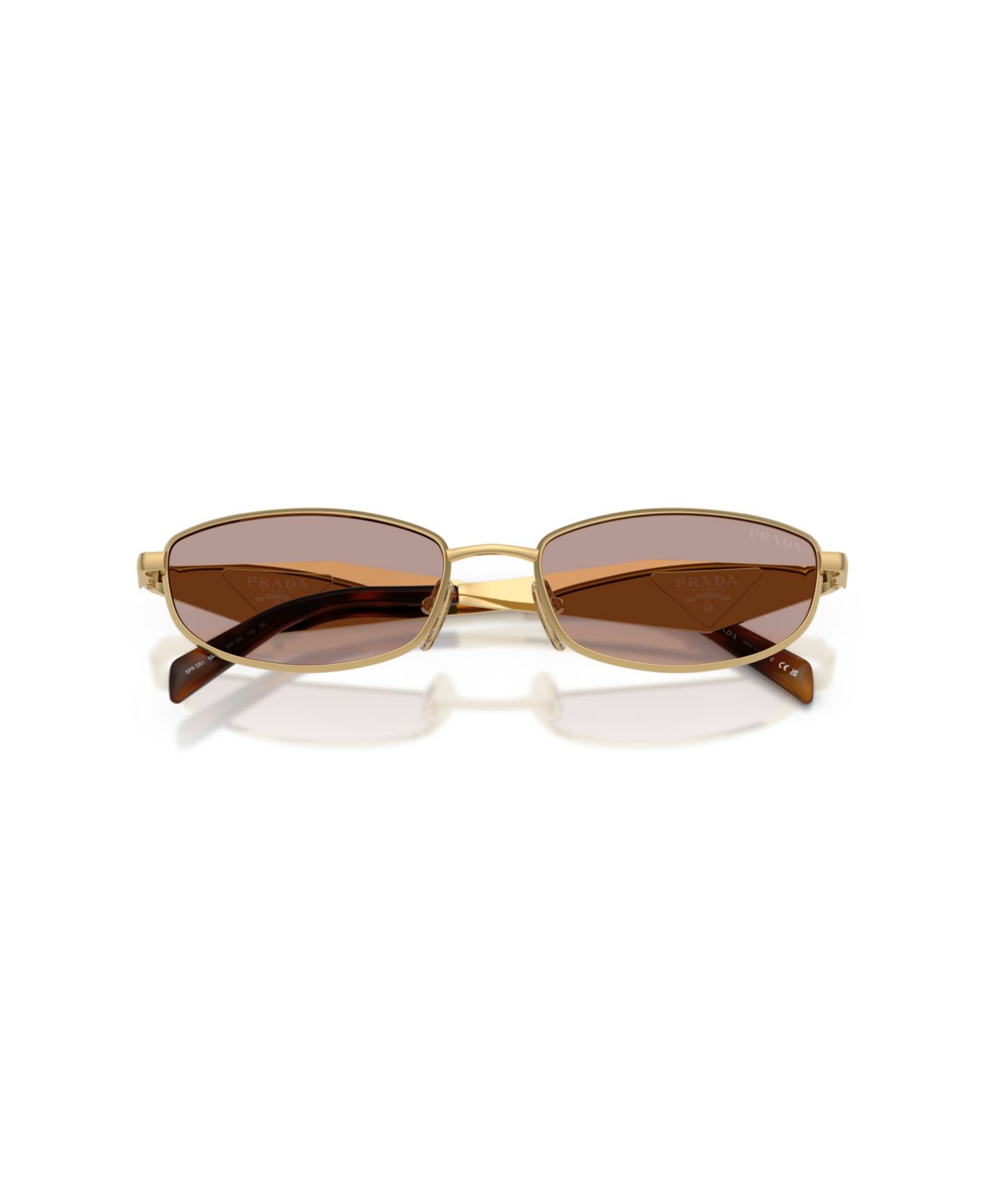 Женские солнцезащитные очки PRADA Oval Sunglasses, PR D51S, цвет: Золотой — фото 5