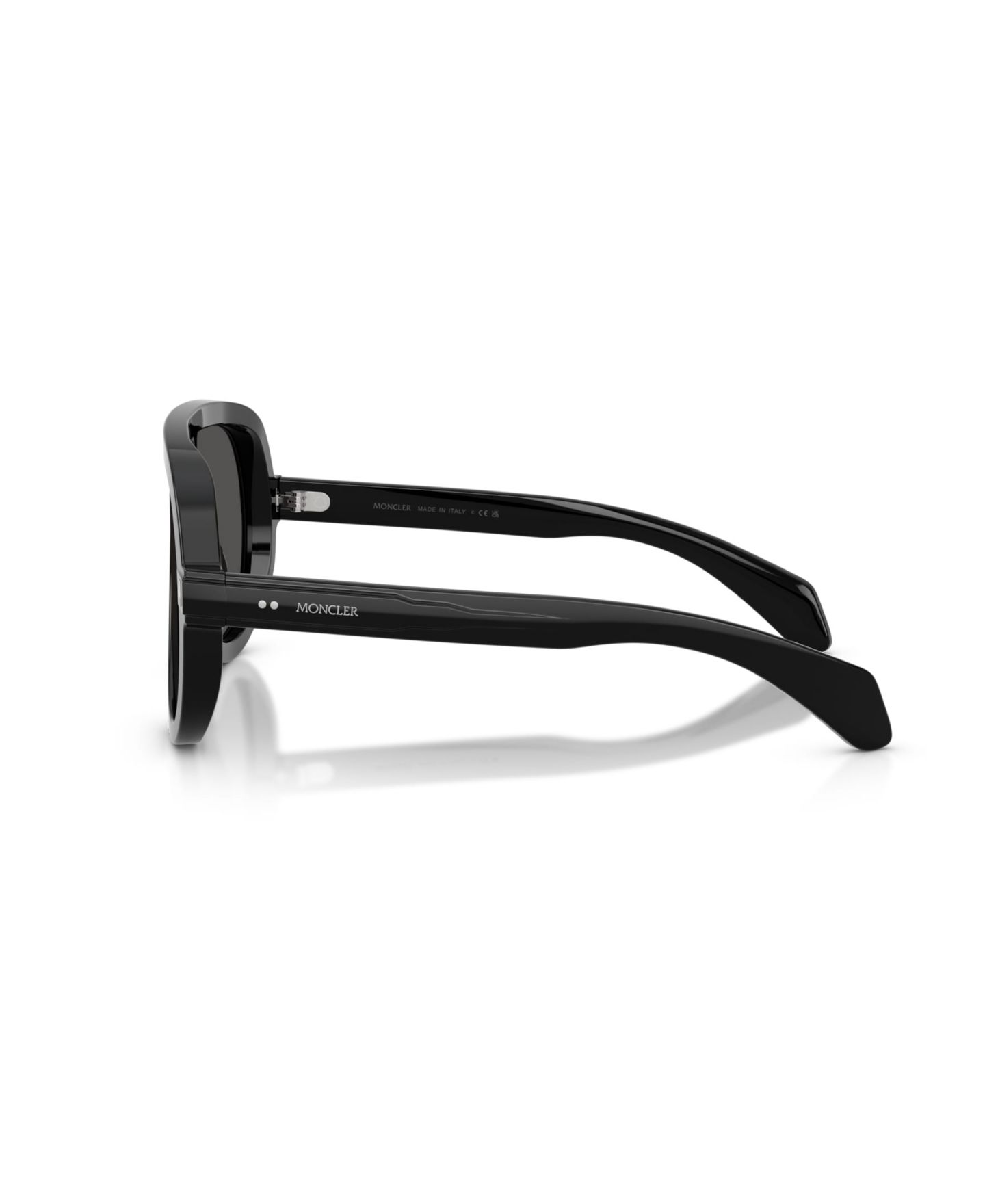 Солнцезащитные очки Moncler Unisex Pilot Sunsette Sunglasses, ME6021U, цвет: Блестящий чёрный — фото 4