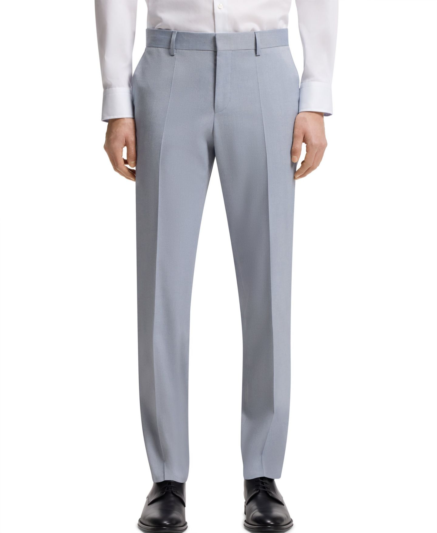 Мужские брюки Hugo Boss Patterned Stretch Chiffon Slim-Fit Trousers, цвет: Синий — фото 1