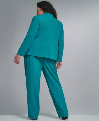 Plus Size Collarless One Button Jacket