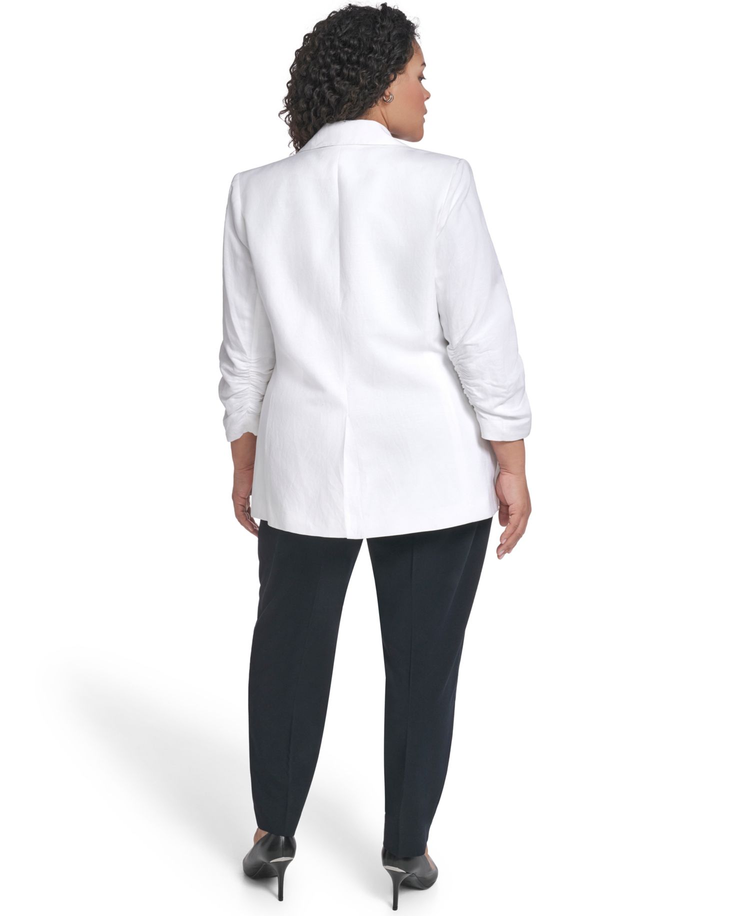 Plus Size Notch Collared Blazer