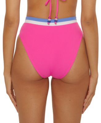 Women's Color-Block High-Waist Swim Bottoms