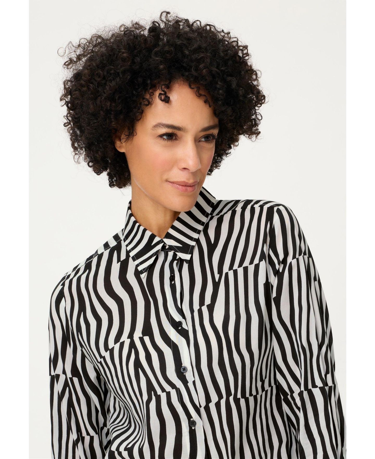 Женская рубашка Olsen Modern Zebra, цвет: Чёрный — фото 6