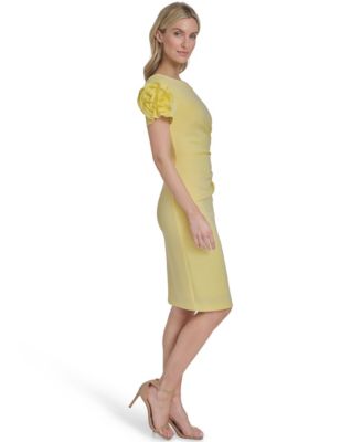 Petite Short-Sleeve Boat Neck Dress