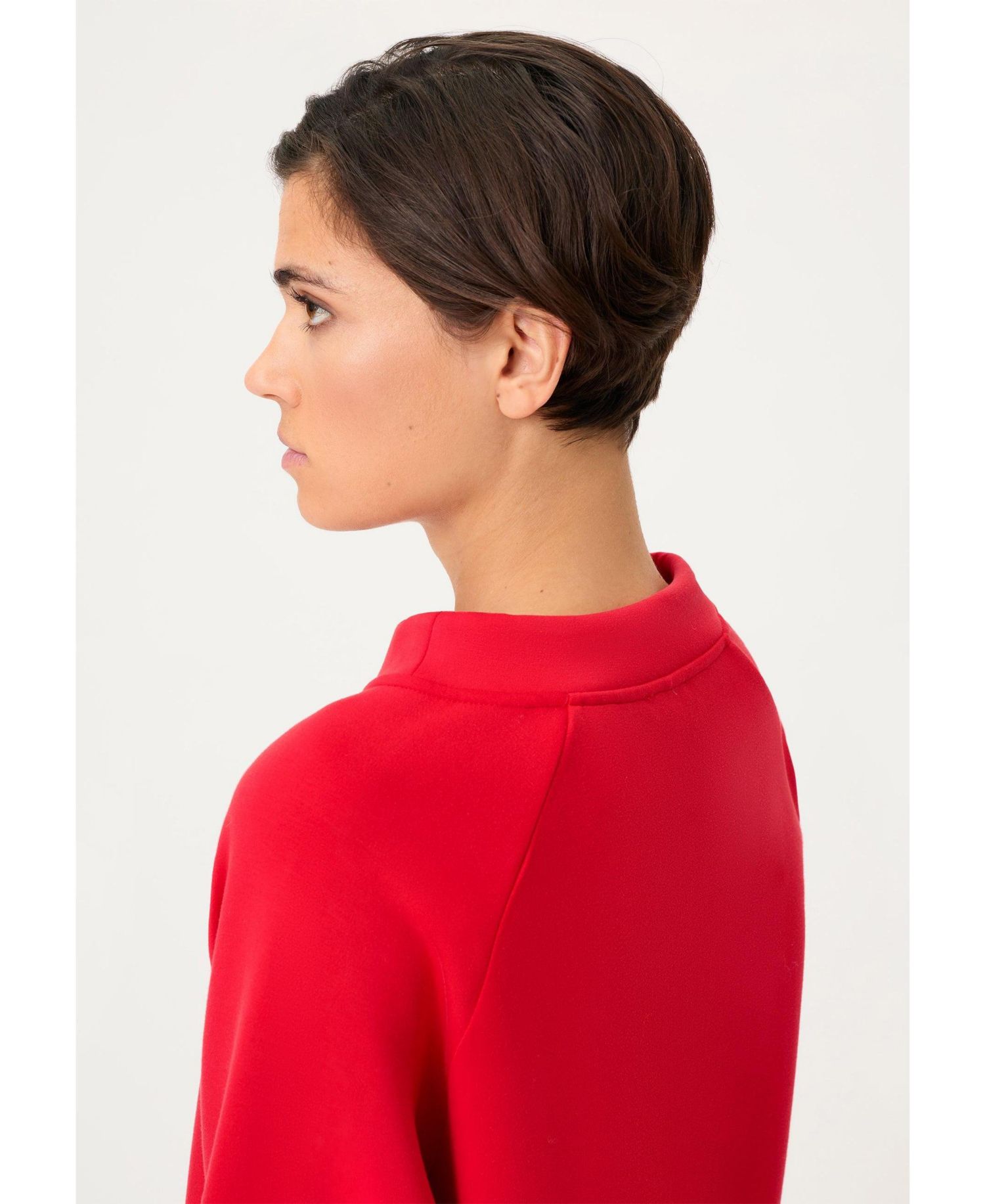 Women's Scuba Jersey Funnel Neck Top