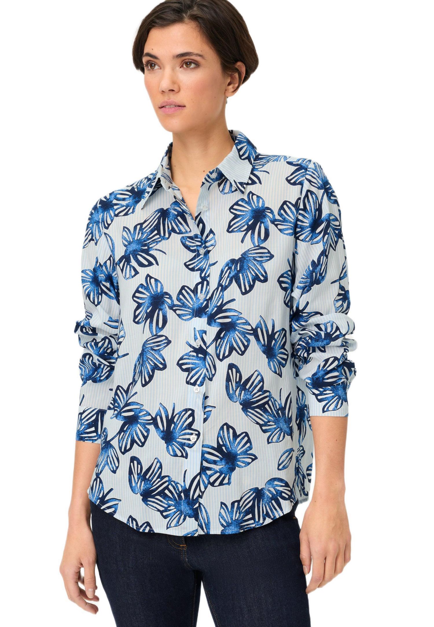 Women's Floral Stripe Shirt