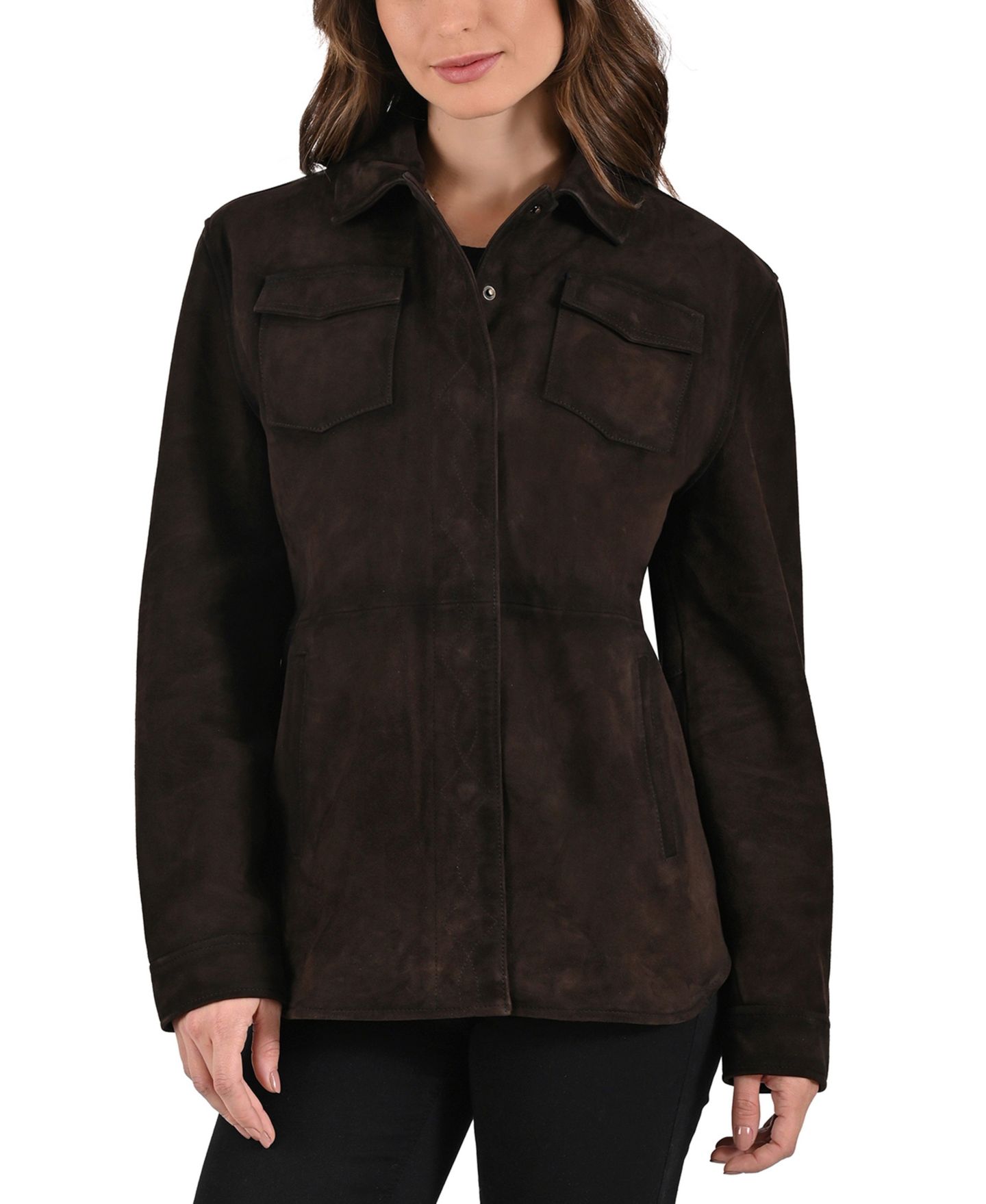 Женская куртка Frye Women s Goat Suede, цвет: Тёмный коричневый — фото 1