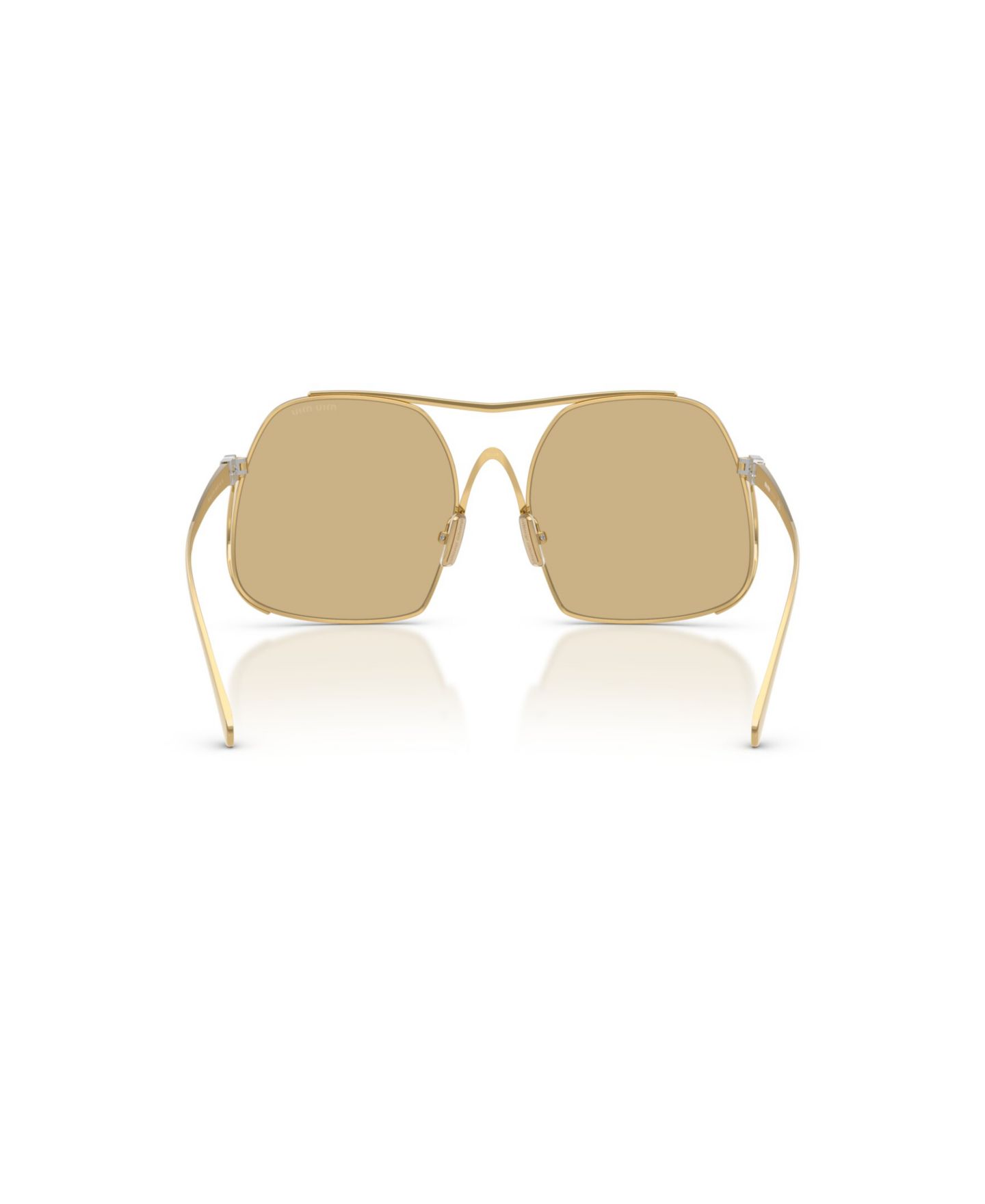 Женские солнцезащитные очки MIU MIU Square Sunglasses, MU A55S, цвет: Золотой — фото 4