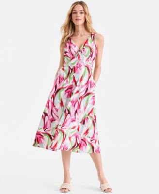 Petite Printed Sleeveless Maxi Dress