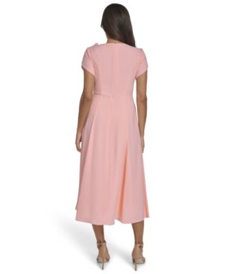 Petite Short-Sleeve Jewel Neck Dress