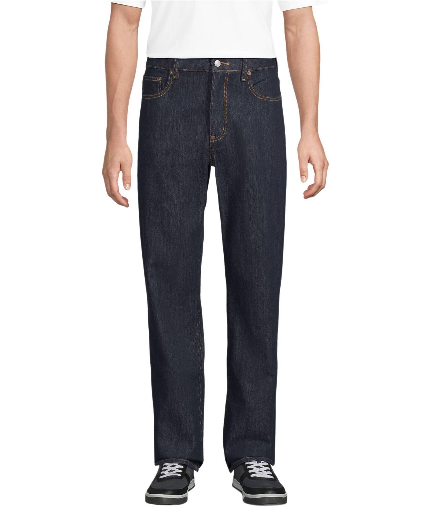 Мужские джинсы Lands' End Rigid Comfort Waist Classic Fit Jean, цвет: Индиго — фото 2