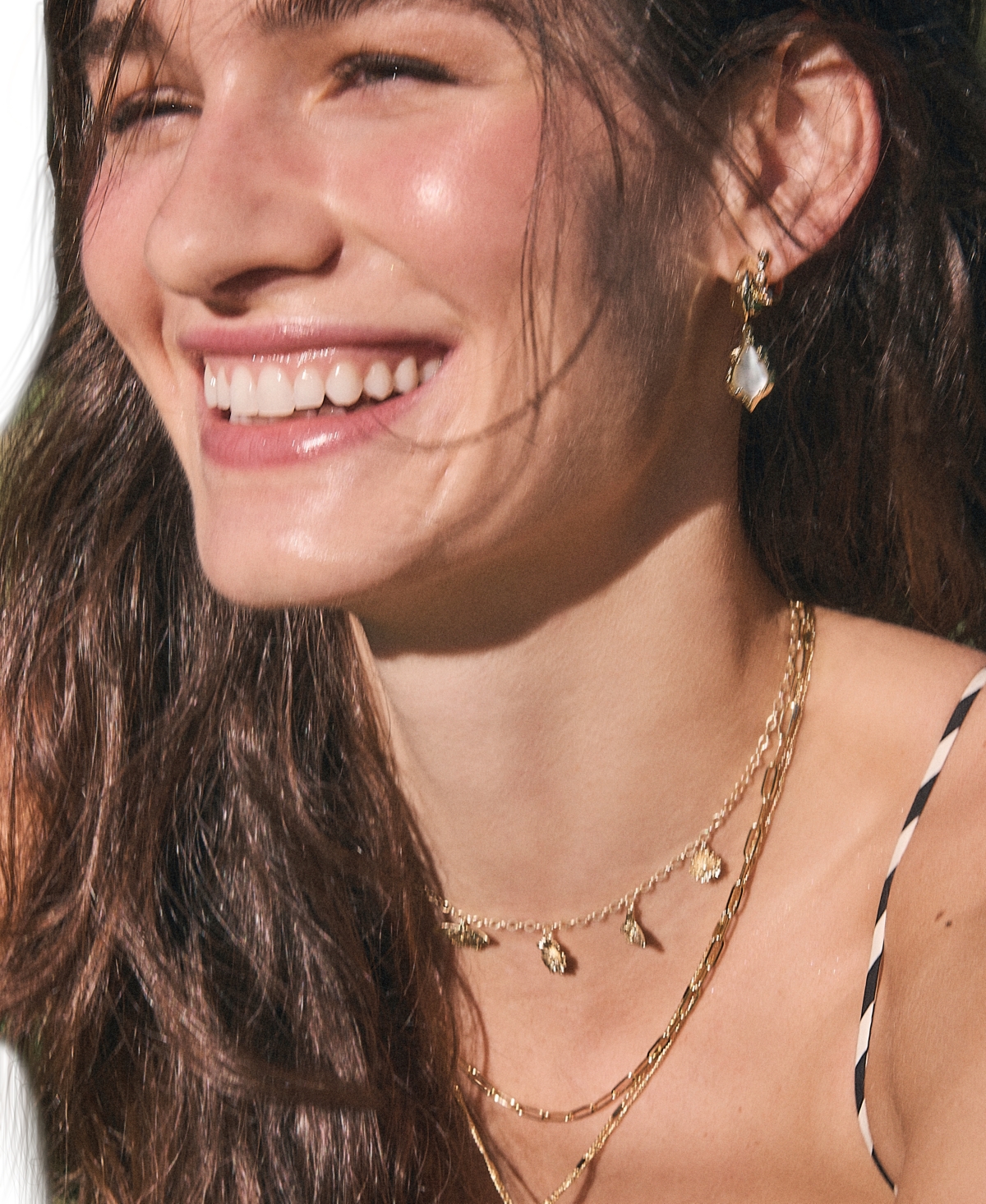 Kendra Scott Adriana Scallop Frame Multi Strand 14k Gold Over Brass Necklace