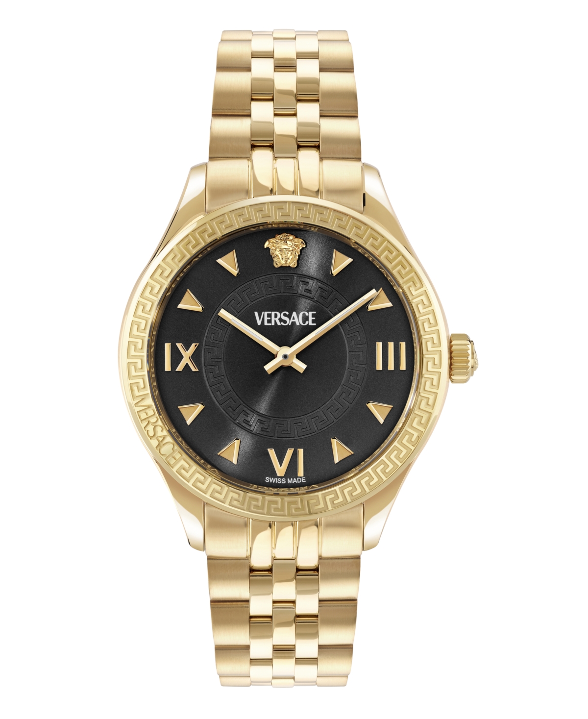 Versace Women's Hellenyium Ip Yellow Gold Stainless Steel Bracelet Watch, 35mm
