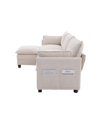 102" Oversized Modular Sectional Sofa with Movable Ottoman