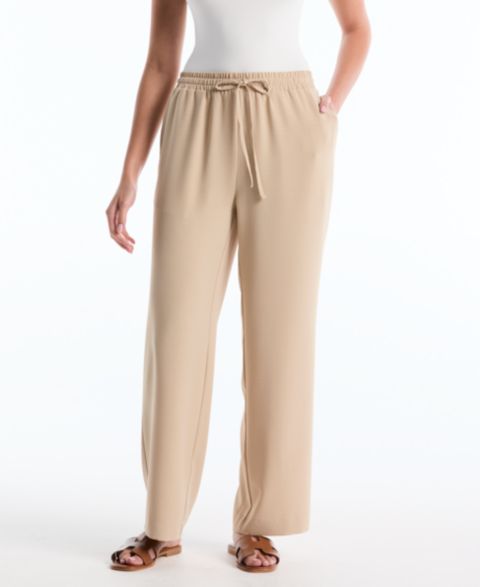 Женские брюки Rafaella Petite Drawstring Wide-Leg, цвет: Humus