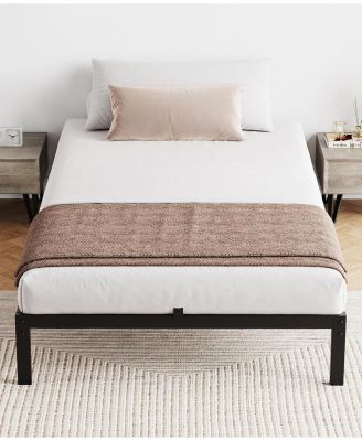 10 Inch Bed Frame Metal Platform, Bed Frame with Ample Storage, No Box Spring Needed and Steel Slat Support, Easy Assembly.