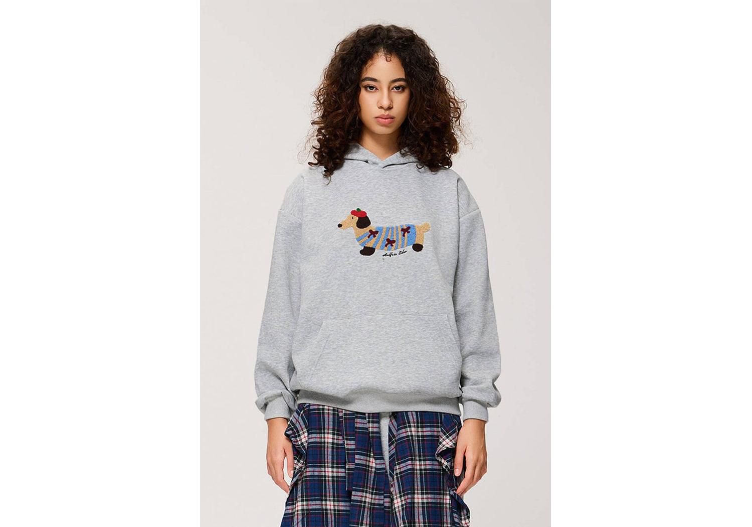 Women's Cartoon Dachshund Pullover Hoodie