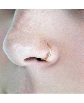 Solid 14k Yellow or White Gold 16G Small 2mm Captive Bead Hoop Internally Threaded Ring