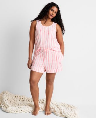 Women's Henley Tank & Shorts Pajama Set