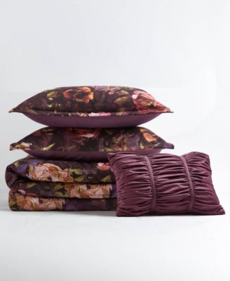 Seraphina Velvet Floral Print 4-Pc. Comforter Set, King