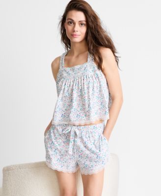 Women's Printed Sleeveless Top & Shorts Set
