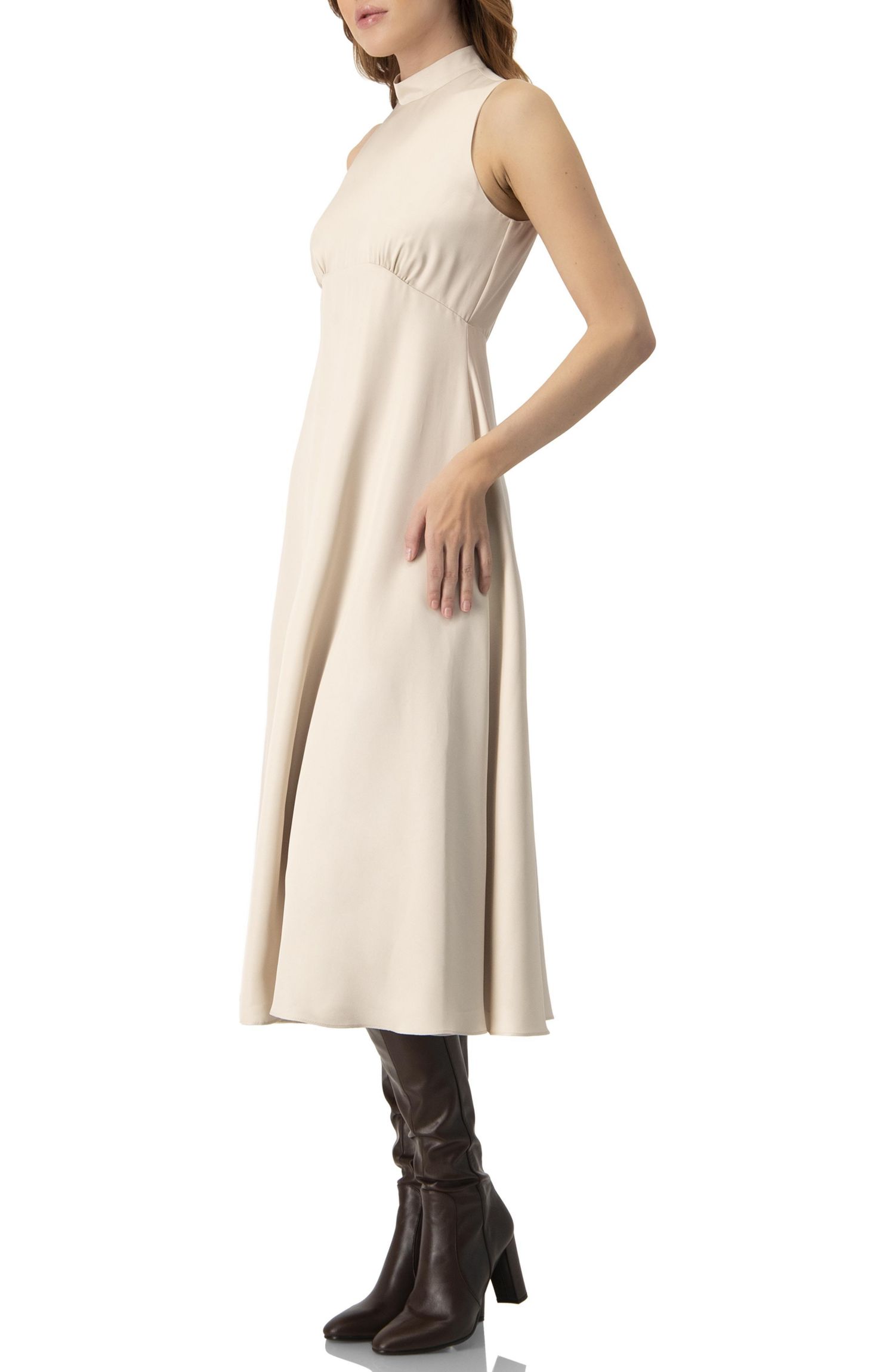 Women's Sleeveless High Neck Midi Dress