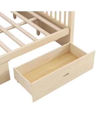 Wooden Canopy Bed with Storage Drawers, King size