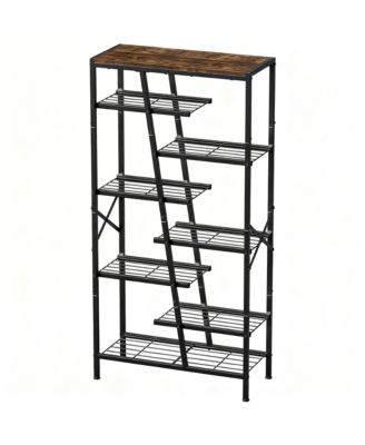 Boot & Shoe Storage Rack with Rustic Brown Finish