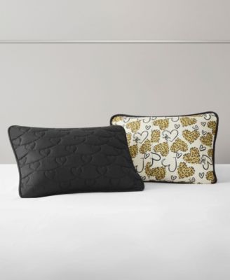 Cheetah Doodle Hearts Reversible 3-Pc. Quilt Set, Full/Queen