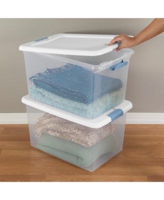 64 Qt Latching Box Stackable Storage Container with Lid, 4 Pack