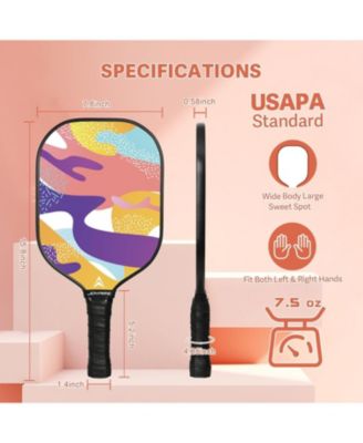 Pickleball Paddles Set of 4 USAPA Approved Carbon Fiber, 7.5OZ Lightweight Honeycomb Core, 4 Pickleball, Portable Bag for Beginners