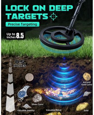 Professional Metal Detector for Adults, Waterproof Gold Finder with DSP Chip, 6 Modes, 11" Coil & Backlit LCD for Beach and Field