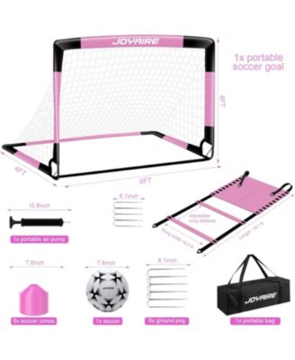 Pro-Grade 6x4ft Kids Pop-Up Soccer Goal - 5-Layer Tear-Resistant Net & 10mm Poles, Portable Backyard Training Set with Size 4 Ball