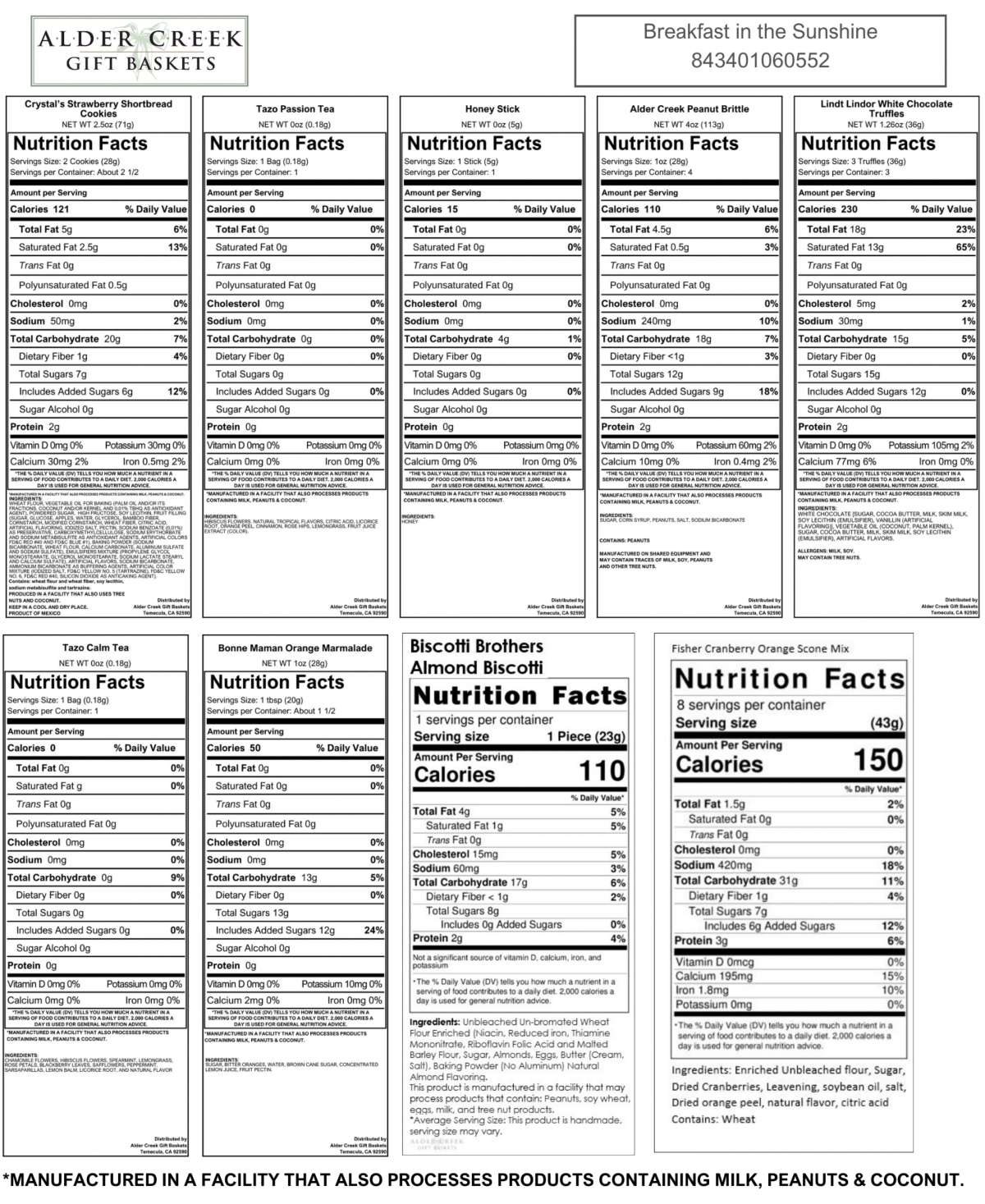 Alder Creek Gift Baskets Tea Treats Gift Tray, 11-Pc.