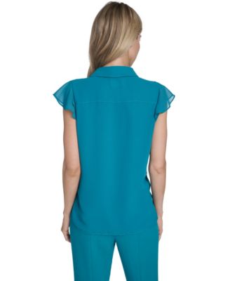 Petite Short-Sleeve Ruffle Top