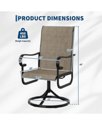 Patio 360°Swivel Chairs Set of 2，Outdoor Rocking Dining Chairs with All-Weather Textilene Fabric, Deck Rocker Seat with High Back for Backyard