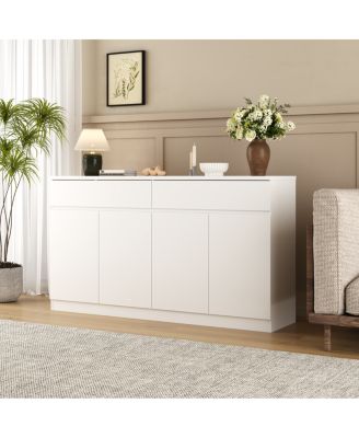 Streamdale Sideboard Buffet Cabinet with Storage, Large Kitchen Cabinet with 2 Drawers, White