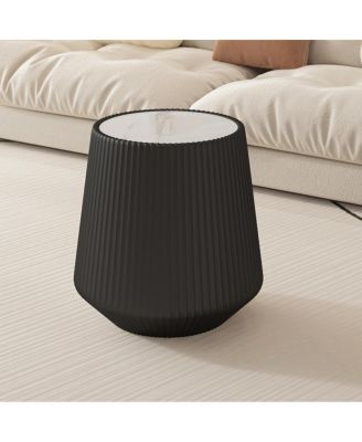 Streamdale Modern Leather Sofa Coffee Table with Sintered Stone Top