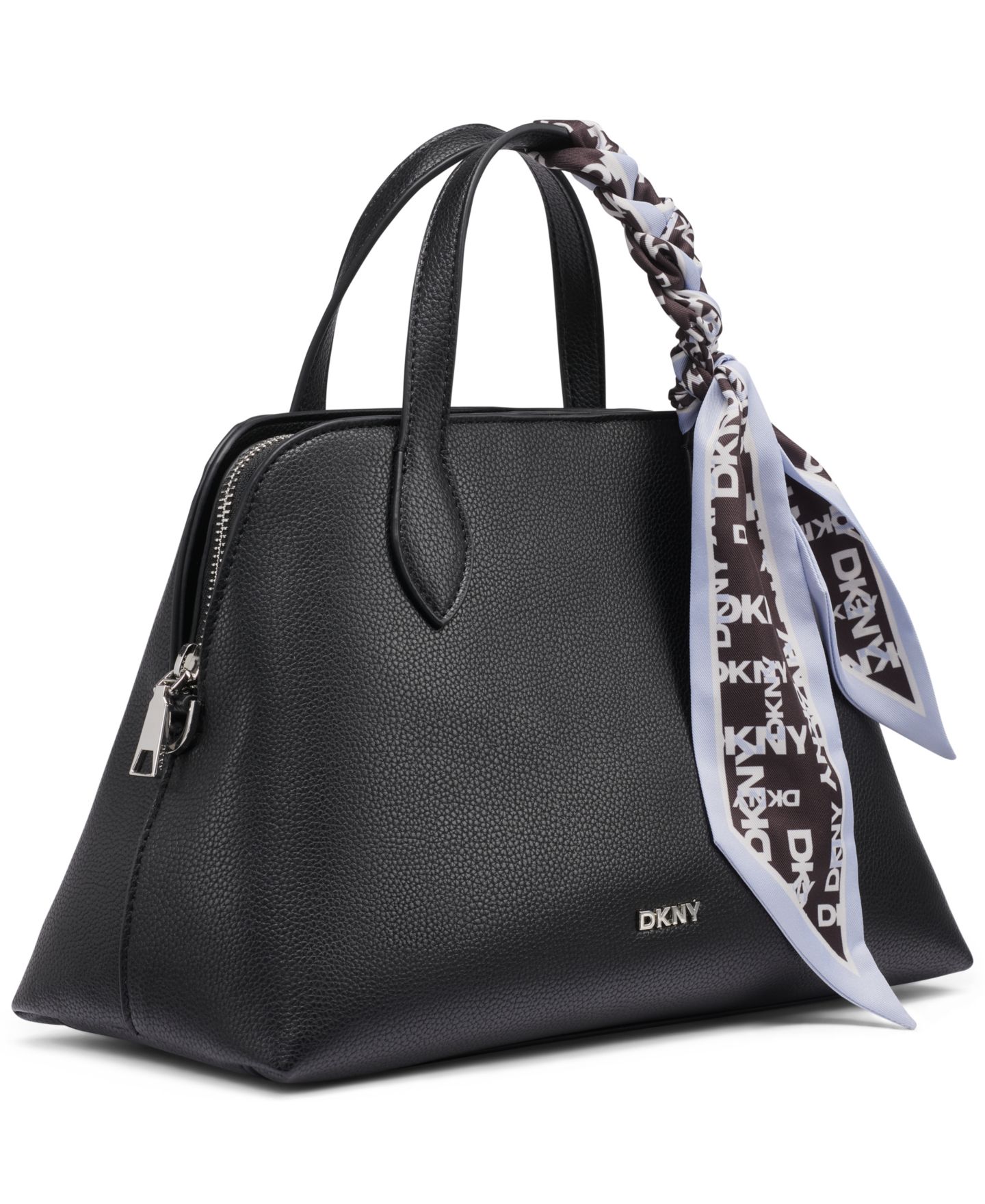 Женская сумка DKNY Lilah Small Satchel Crossbody, цвет: Чёрный / Серебряный — фото 3