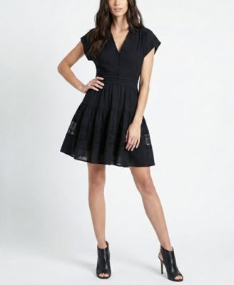 Women's Tiered A-Line V-Neck Shirt Dress