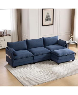  102" Oversized Modular Sectional Sofa with Movable Ottoman