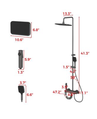 3-Spray Rain Shower Faucet 2.5 GPM & Handheld Combo Kit, 10.63 in. Rain Head