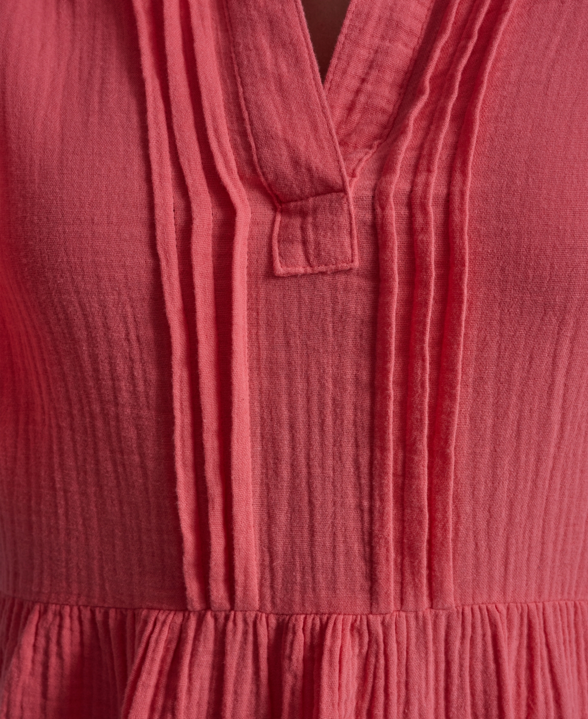 Dkny Jeans Women's Henley Pleated Tiered Dress