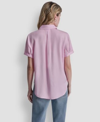 Women's Print Rolled Short-Sleeve Shirt