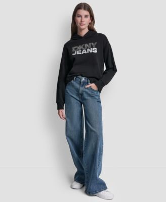 Women's Stacked Rhinestone Foil Logo Hoodie