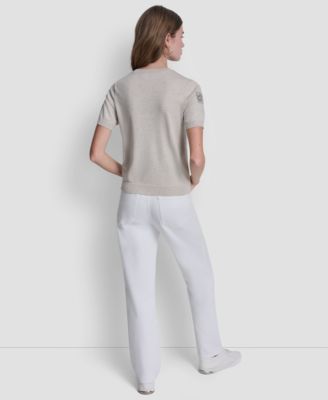 Women's Embellished Logo Crew Neck Sweater