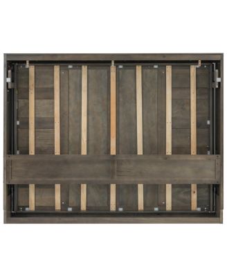 Full Size Murphy Bed with LED Light, Foldable Cabinet