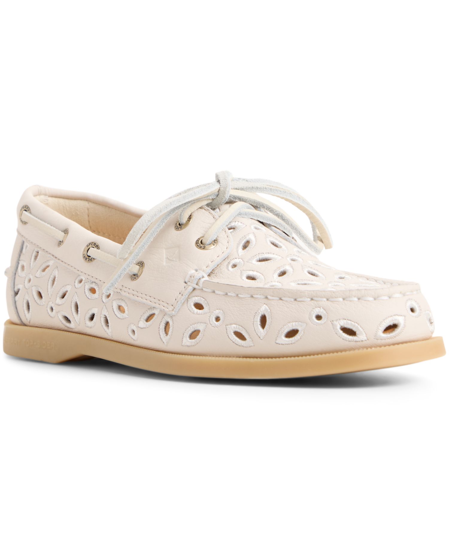 Women's Authentic Embroidered Perforated Round Toe Boat Shoes